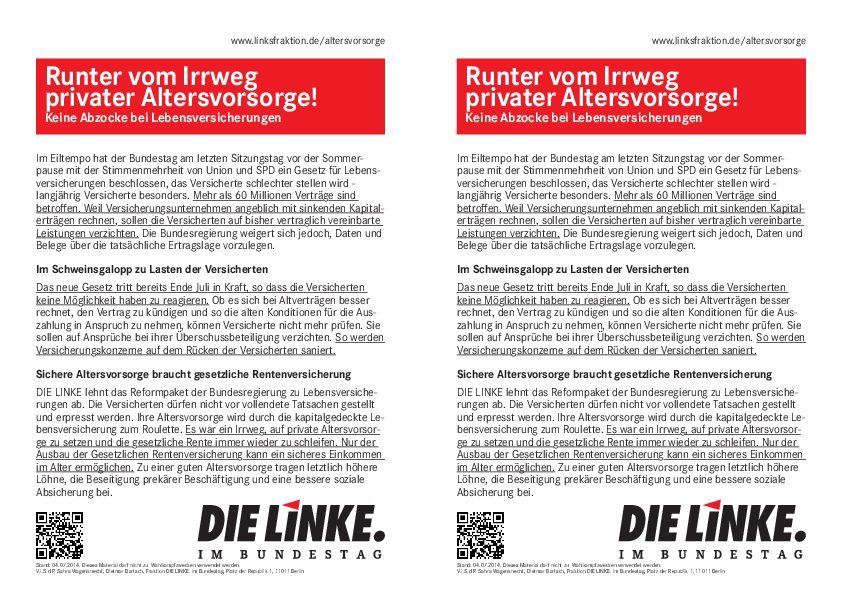 20140704 runter vom irrweg privater altersvorsorge