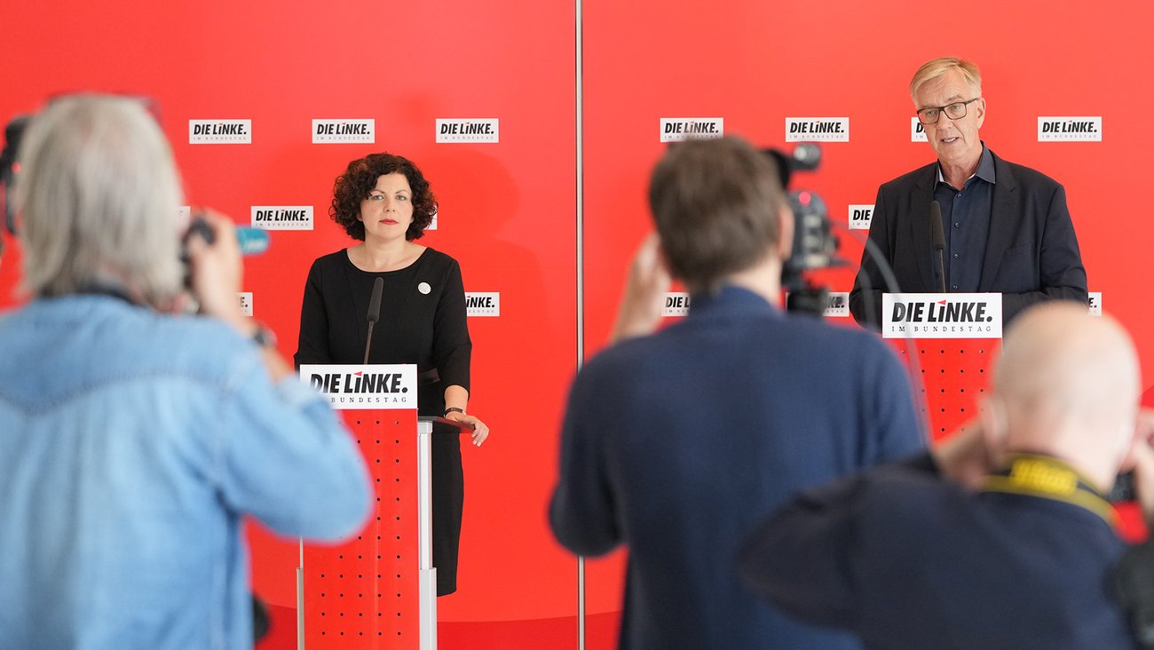 Pressestatement mit Amira Mohamed Ali und Dietmar Bartsch 