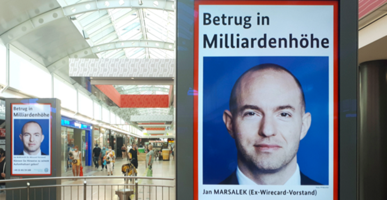 Fahndungsplakate nach dem flüchtigen Wirecard-Manager Jan Marsalek © ddp