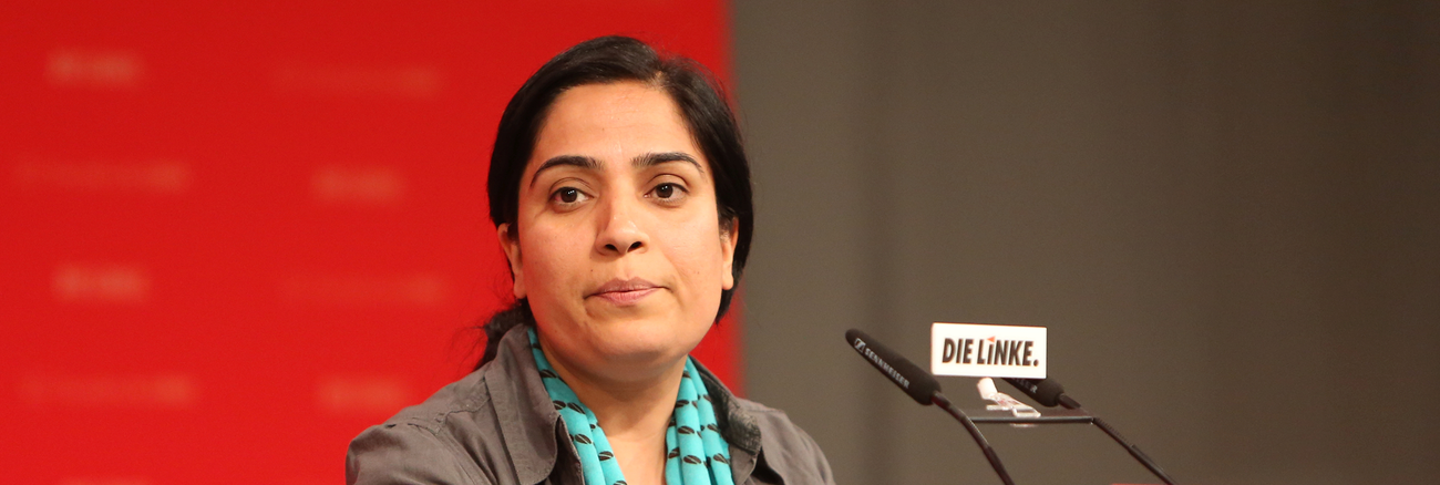 Malalai Joya spricht im Juni 2017 auf dem Bundesparteitag der Partei DIE LINKE. | Foto: Flickr.com/DIE LINKE (CC BY 2.0)