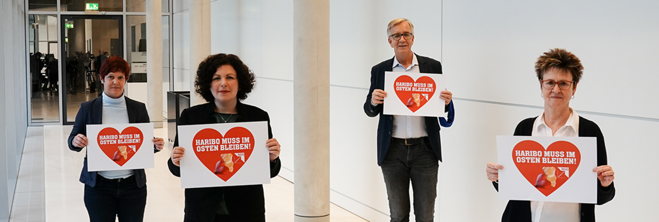 Amira Mohamed Ali, Dietmar Bartsch, Susanne Ferschl und Sabine Zimmermann: Haribo muss im Osten bleiben!