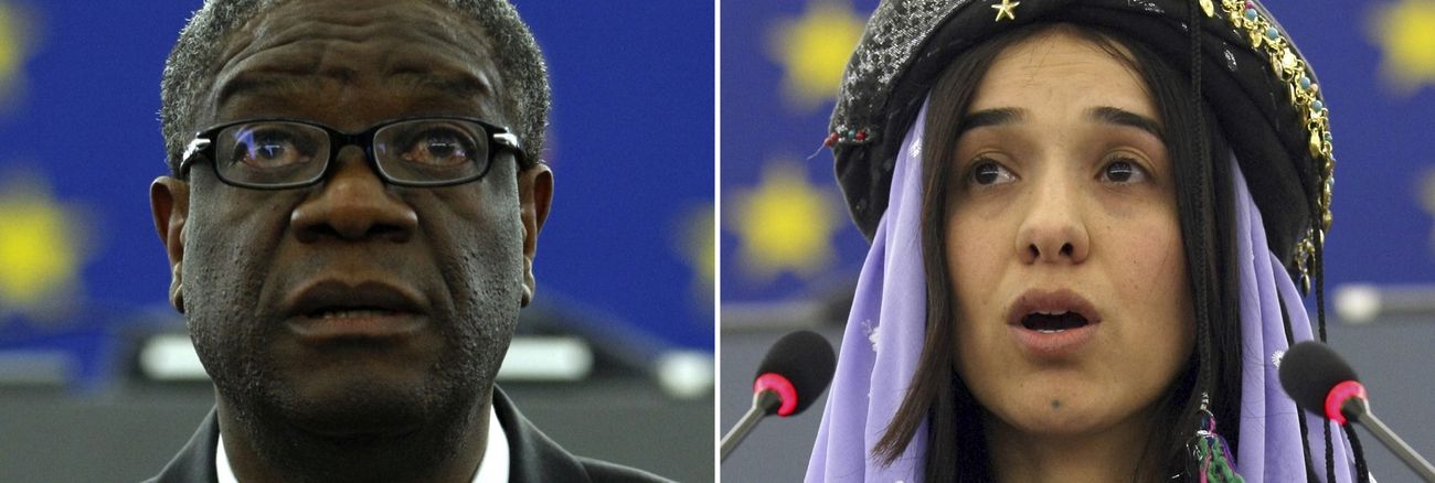 Friedensnobelpreisträger 2018: Denis Mukwege und Nadia Murad © AP Photos/Christian Lutz