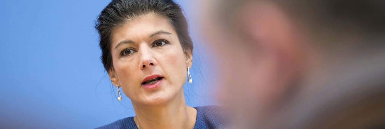 Sahra Wagenknecht in der Bundespressekonferenz © dpa