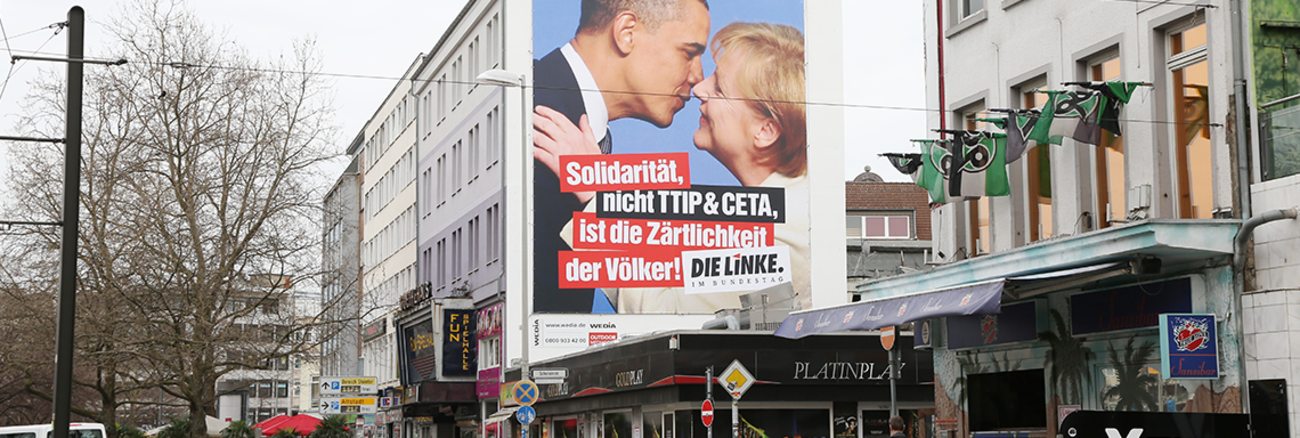 Transparent der Linksfraktion gegen die Freihandelsabkommen CETA und TTIP