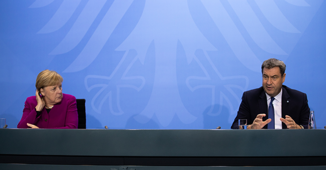 Angela Merkel und Markus Soeder ©ddp images/EPA-EFE 