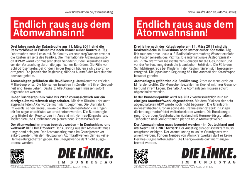 20140306 endlich raus aus dem atomwahnsinn