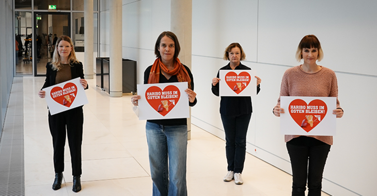 Doris Achelwilm, Christine Buchholz, Kerstin Kassner und Nicole Gohlke: Haribo muss im Osten bleiben!