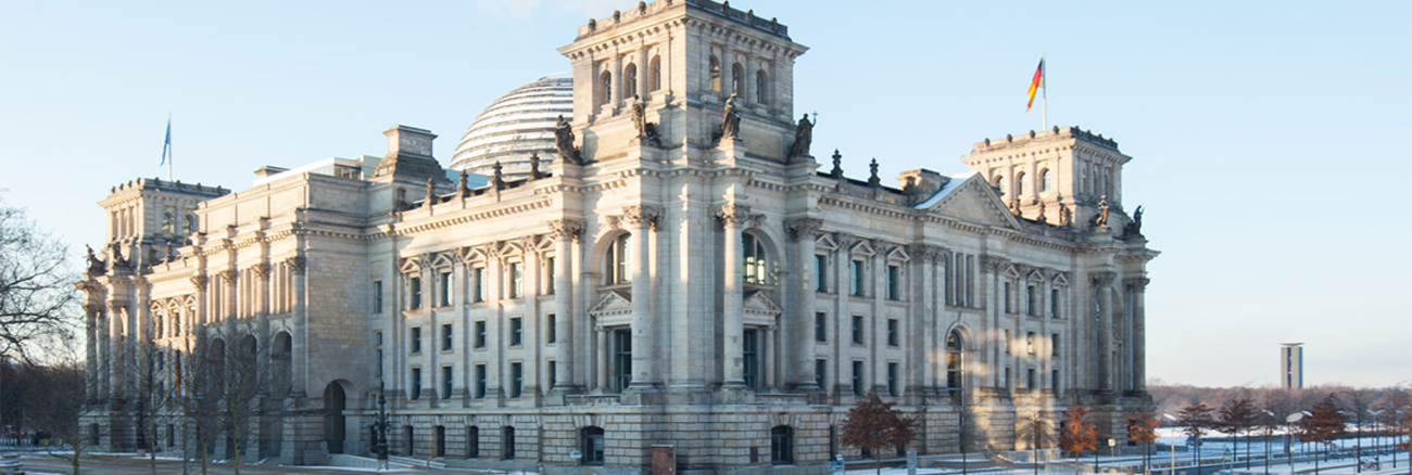Reichstagsgebäude in Berlin im Winter