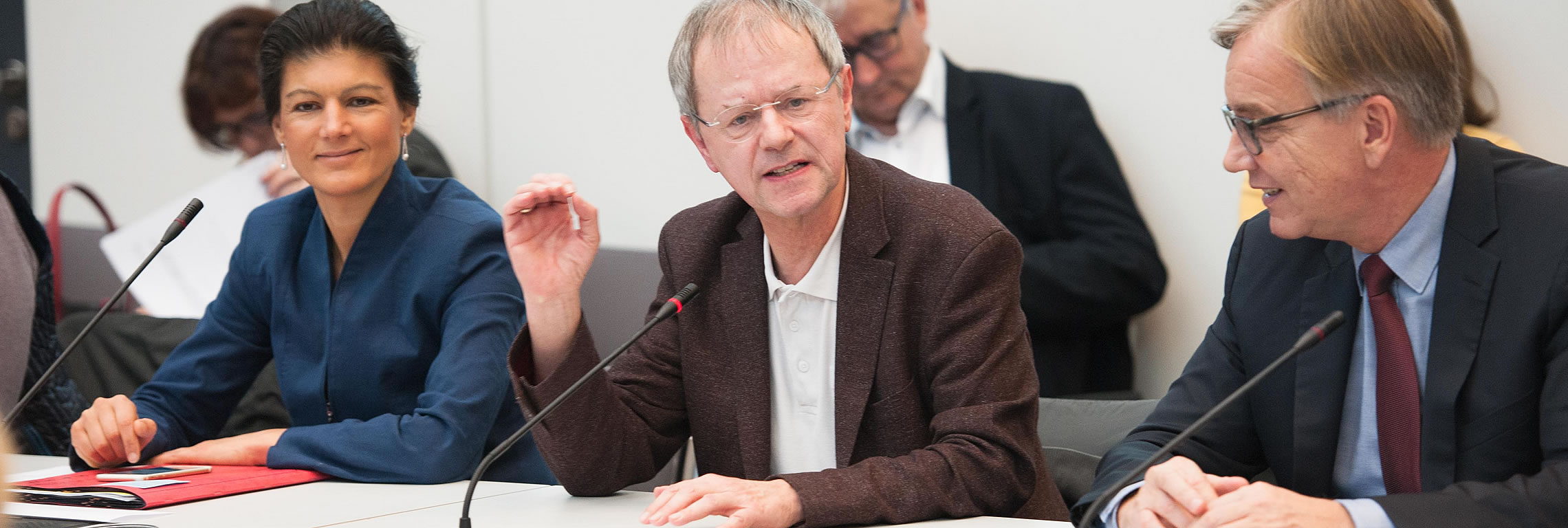 Sahra Wageknecht, Christoph Butterwegge und Dietmar Bartsch Sahra Wageknecht, Christoph Butterwegge und Dietmar Bartsch