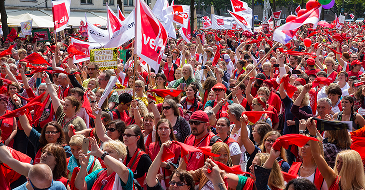 Teilnehmende einer Gewerkschaftsdemonstration | Foto: Flickr.com/Jonas Priester