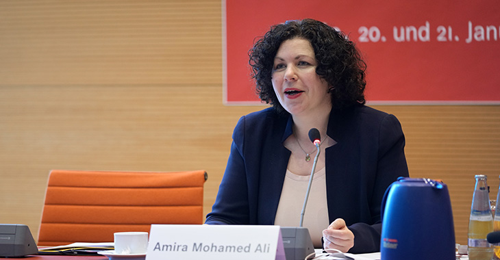 Amira Mohamed Ali spricht auf der Fraktionsklausur
