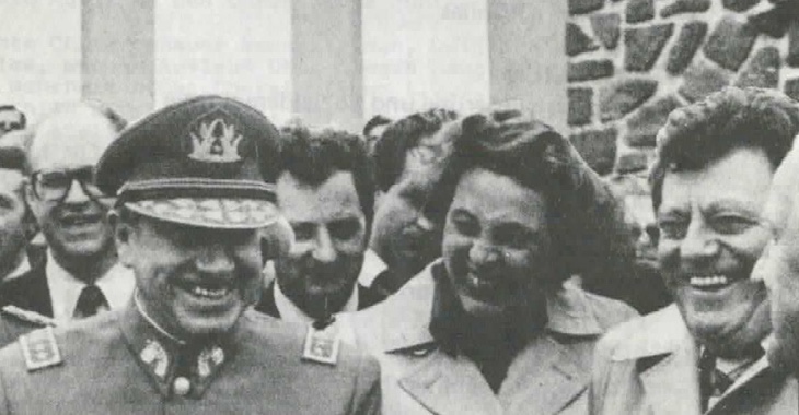 CSU-Politiker Franz Josef Strauß 1977 zu Besuch bei Chiles Diktator Augusto Pinochet