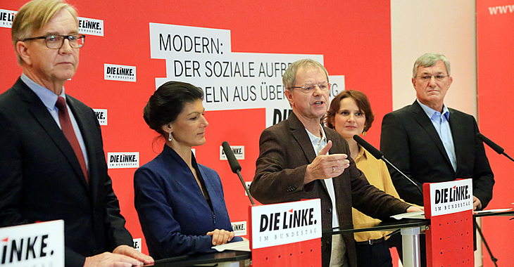 Pressekonferenz mit Bundespräsidentenkandidat Christoph Butterwegge und den Fraktions- und Parteivorsitzenden Dietmar Bartsch, Sahra Wagenknecht, Katja Kipping und Bernd Riexinger Pressekonferenz mit Bundespräsidentenkandidat Christoph Butterwegge und den Fraktions- und Parteivorsitzenden Dietmar Bartsch, Sahra Wagenknecht, Katja Kipping und Bernd Riexinger
