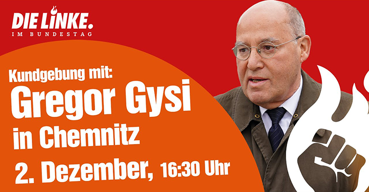 Kundgebung mit Gregor Gysi in Chemnitz
