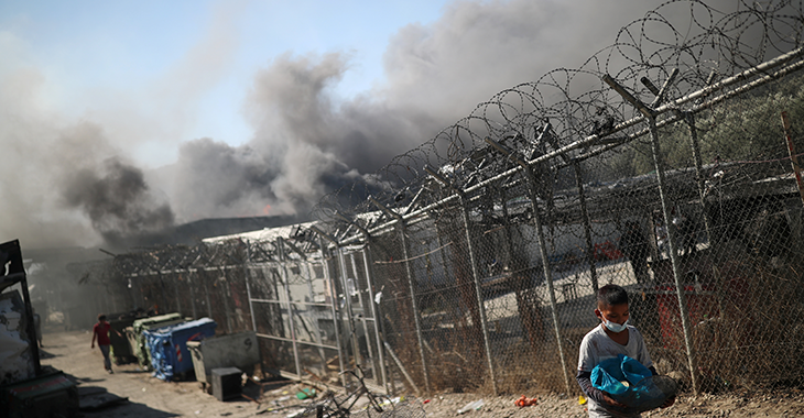 Nach der Brandkatastrophe im Flüchtlingslager Moria @Reuters/Alkis Konstantinidis