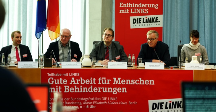 Sören Pellmann und Dietmar Bartsch bei der Anhörung »Gute Arbeit für Menschen mit Behinderung« Sören Pellmann und Dietmar Bartsch bei der Anhörung »Gute Arbeit für Menschen mit Behinderung«