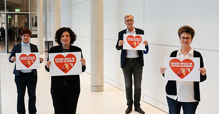 Amira Mohamed Ali, Dietmar Bartsch, Susanne Ferschl und Sabine Zimmermann: Haribo muss im Osten bleiben!