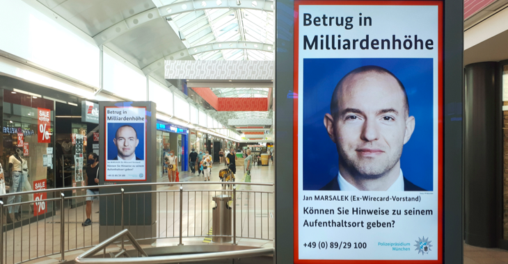 Fahndungsplakate nach dem flüchtigen Wirecard-Manager Jan Marsalek © ddp Fahndungsplakate nach dem flüchtigen Wirecard-Manager Jan Marsalek © ddp