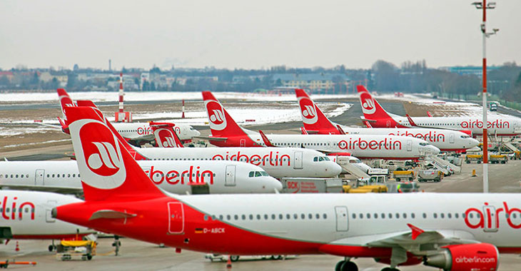 Am Boden: Flugzeuge von Air Berlin