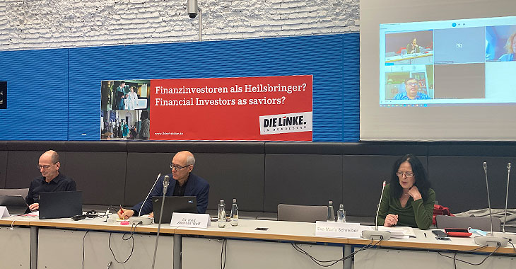 Fachgespräch "Finanzinvestoren als Heilsbringer" mit Achim Kessler und Eva-Maria Schreiber Fachgespräch "Finanzinvestoren als Heilsbringer" mit Achim Kessler und Eva-Maria Schreiber