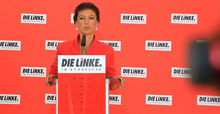 Sahra Wagenknecht beim Pressestatement