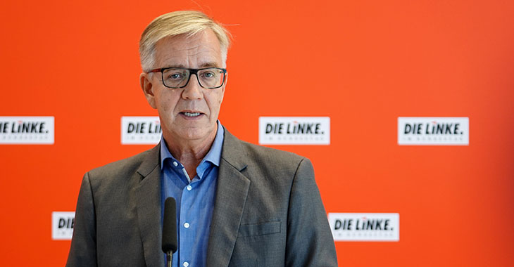 Dietmar Bartsch beim Pressestatement