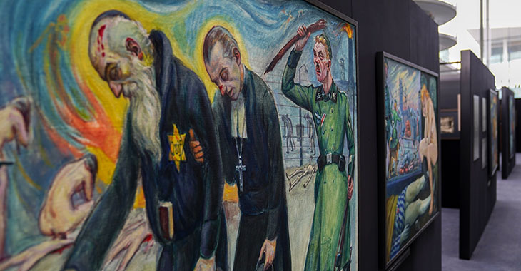 Blick in die Ausstellung "David Olère. Überlebender des Kremaoriums III" Blick in die Ausstellung "David Olère. Überlebender des Kremaoriums III"