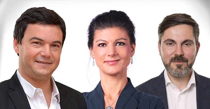 Thomas Piketty, Sahra Wagenknecht und Fabio De Masi Thomas Piketty, Sahra Wagenknecht und Fabio De Masi