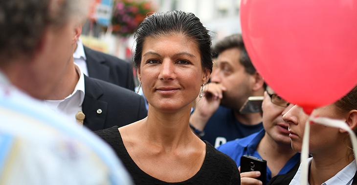 Sahra Wagenknecht im Wahlkampf 2017, hier in Bochum © dpa