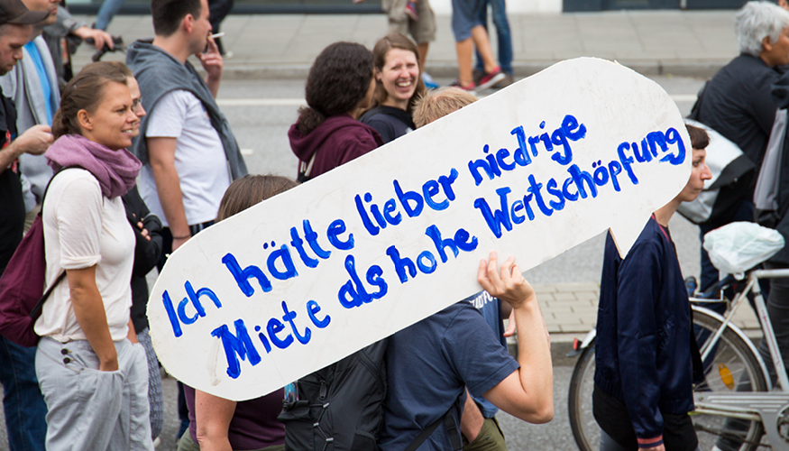 Demo gegen den Mietenwahnsinn. Foto: Flickr/ Rasande Tyskar