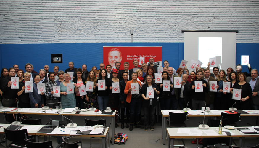 Die Fraktion DIE LINKE. im Bundestag am Red Hand Day 