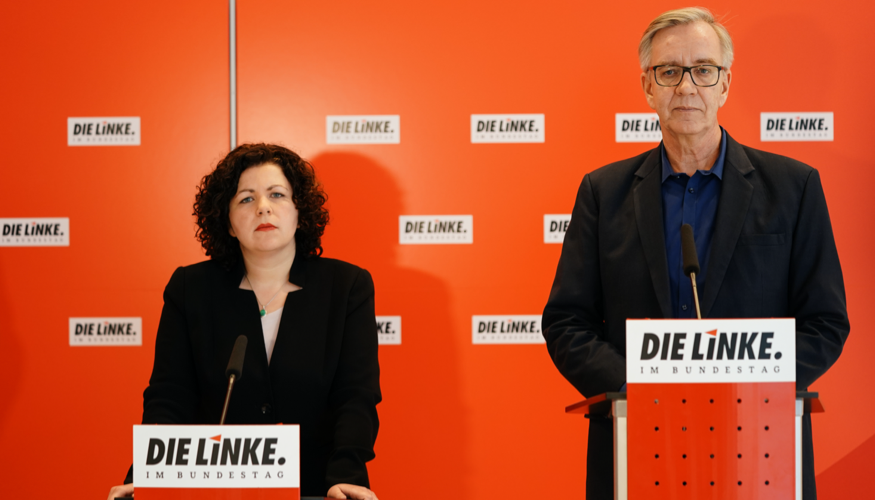 Pressestatement mit Amira Mohamed Ali und Dietmar Bartsch Pressestatement mit Amira Mohamed Ali und Dietmar Bartsch