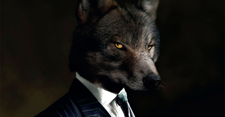 Auf Raubzug: Wolf im Nadelstreifenanzug